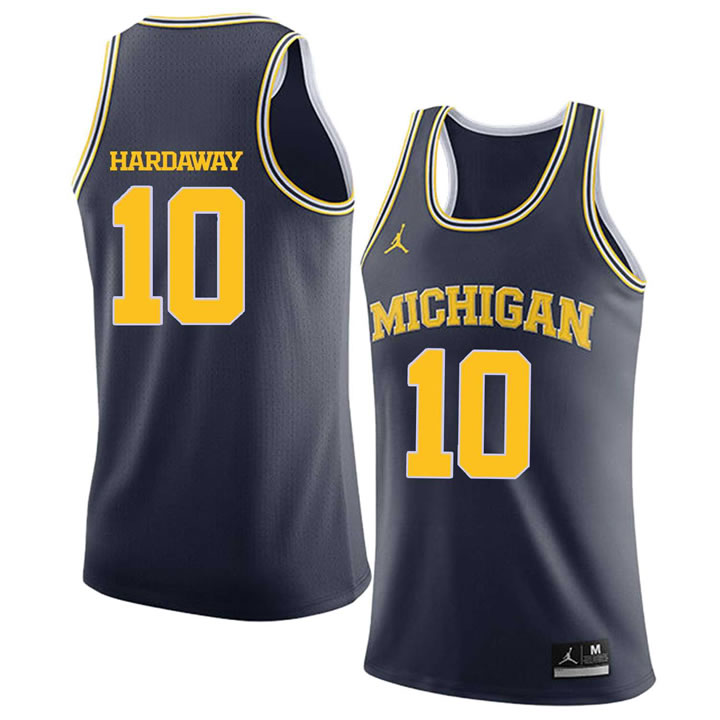 University of Michigan #10 Tim Hardaway Jr. Navy College Basketball Jersey